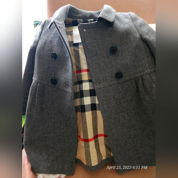 **SOLD** Authentic Burberry Wool Baby Peacoat - Picture 2 of 9